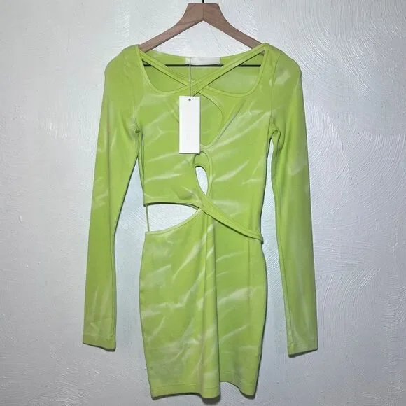Dion Lee Interlink Mini Dress in Washed Light Zest